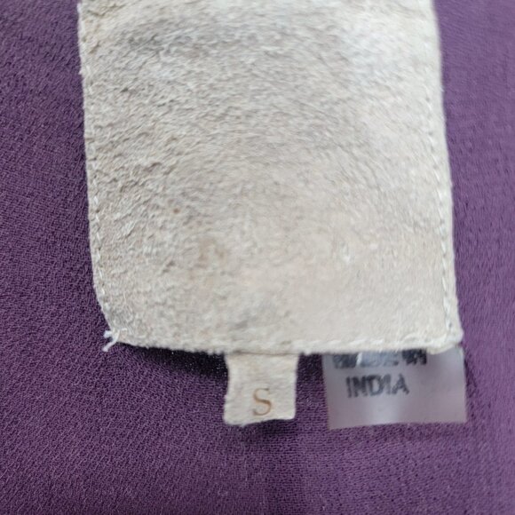 Plum Purple Sheer Cap Sleeve Multiple layer Blouse - Picture 6 of 15